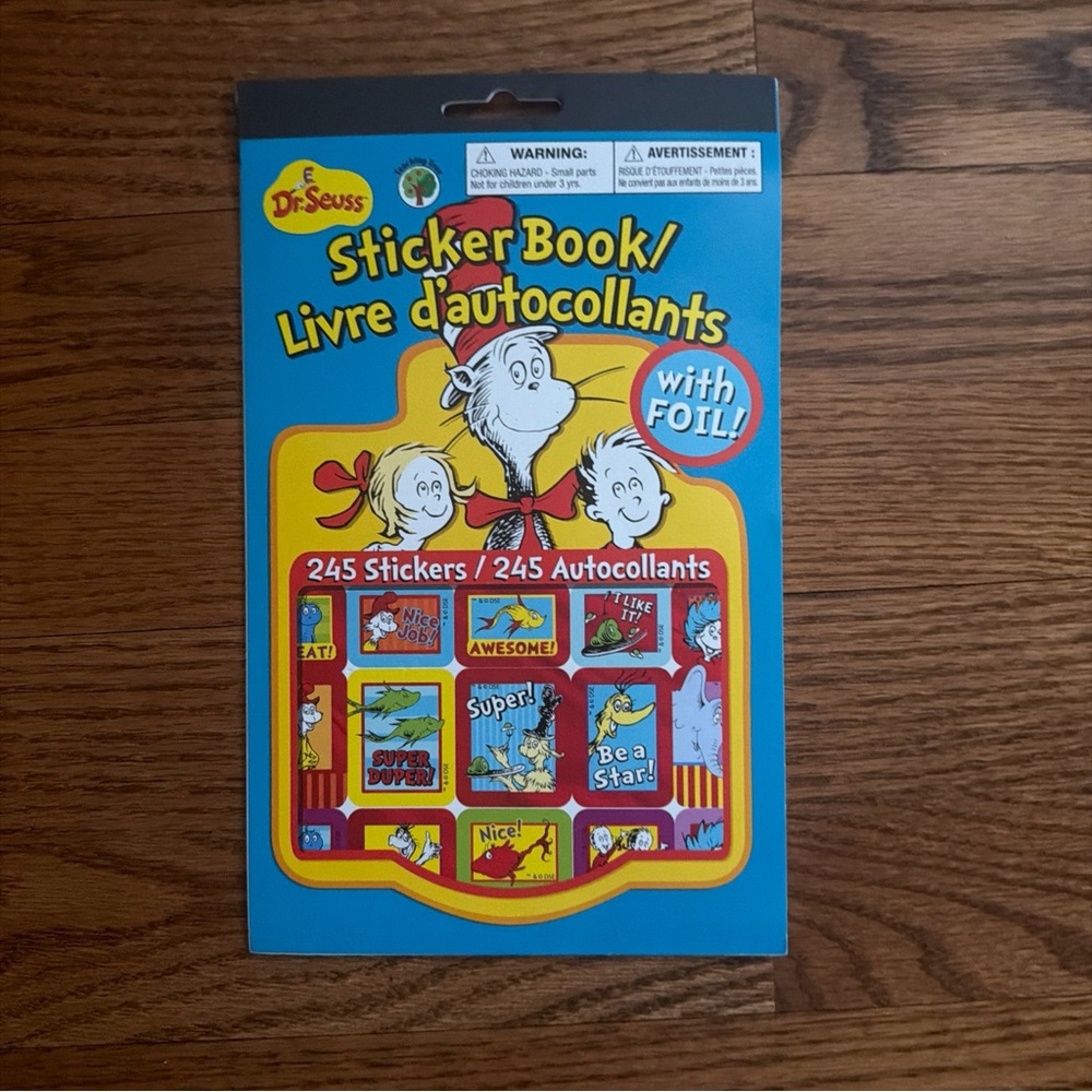 Dr. Seuss Sticker Book with Foil - Blue and Yellow
